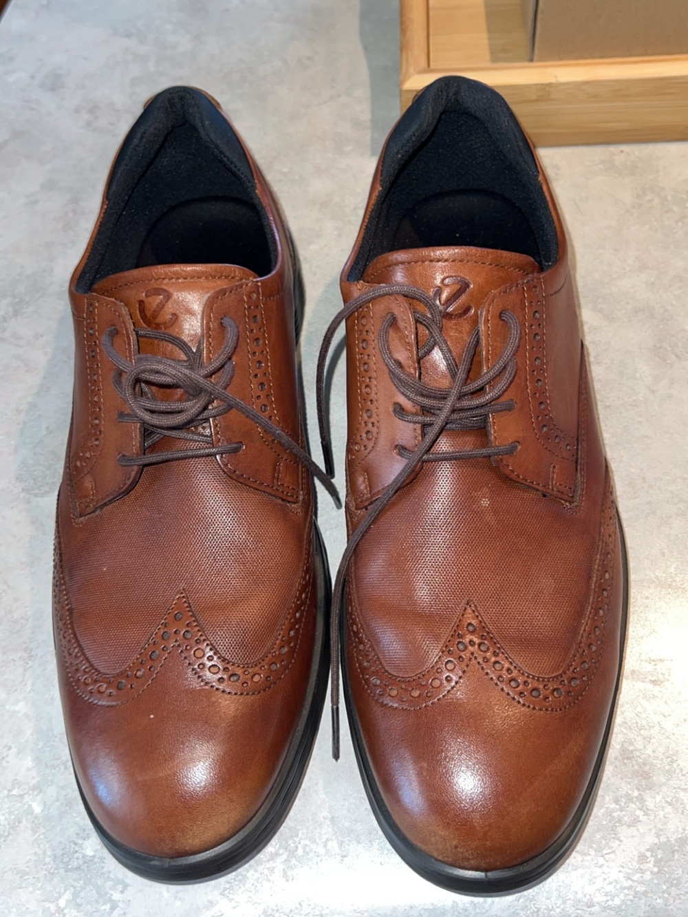 Ecco Men’s Brown Dress Oxford Shoes Leather Size 45 EU, 11 US